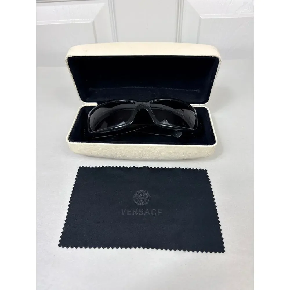 Versace Sunglasses Black Silvercoin Medusa Swarovski Crystals